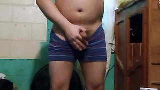 Jesus in boxer pulling his penis #93