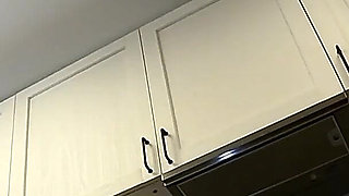 Sexy and Hot Long Legs Beauty in the Kitchen Takes off Her Underwear in a Transparent Lingerie with Seethrough Panties