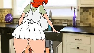 Nasty cartoon porn with busty redhead