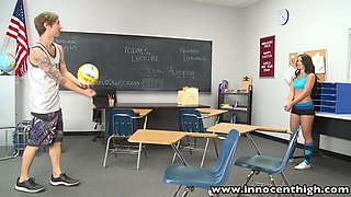 InnocentHigh Perky tits tattooed volleyball athlete classroom fuc
