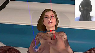 3D animated short-haired blowjob with intense fucking
