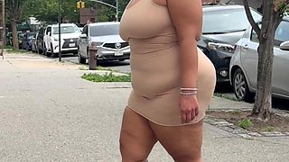 Boricua Mami - Thick Legs - Fat Ass - Mini Skirt - High Heels Stilettos - Walking-slow Motion-erotic - Sensual