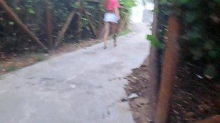 Handjob for a bitch who was passing by in public!