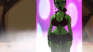 A Green Big Booty Alien Steps Out of a Portal for Some BBC Sex - Ai Powered Voice Overs