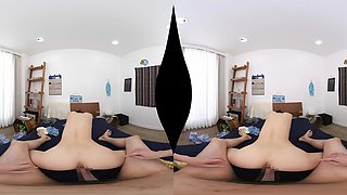 Attractive asian teen temptress hot VR scene