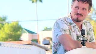 Sex Wife uses hired poolguys pool noodle for some fun