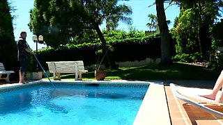 Pool Guy Fingers Emily Amadea