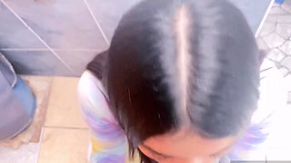 Cute Slim Brunette Latina Hottie Tempts Her Neighbor To Fuck Her Hard In the Backroom