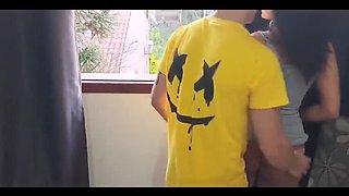 Amateur Latina MILF Cheats On Husband With His Friend In Yard Doggy Style Blowjob