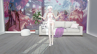 I Cannot Stop Me White Stockings; Erotic Wedding Dress; Striptease