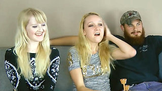 Blonde Teens Anneliese & Krystal Play Strip Pirate Penguins Game - HD Amateur Threesome