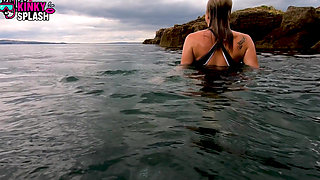 Erotic Underwater Swimsuit Strip: Tease to Nude in Sea