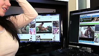 Goddess Alexandra Snow - Watching Gay Porn At Work