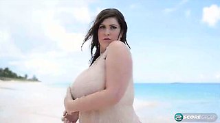Big Tits Brunette Jennica Lynn Beach Solo Boob Play Outdoor Nude