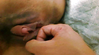 Vaginal and anal masturbation, during a greedy and naughty blowjob