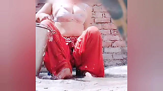 girl showering alone in her soft body and in the bathroom with her