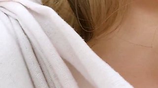 A Busty Wife Makes Out for Her Husband - a Skirt and a Sexy Necklace Are Enough. Marital Sex.