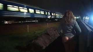 Public Sex on the Street Outdoors Caught Fucking by Police Bus Voyeurs and Trains