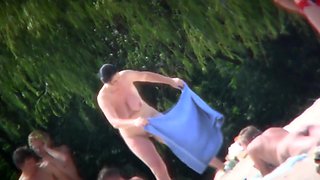 A nude Slavic beach voyeur spy cam video