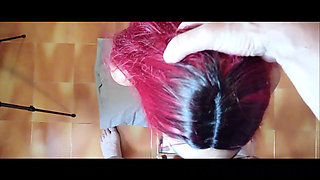 MILF with Sunglasses Gives a Blowjob with a POV Facial