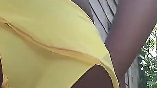 Teasing Rubbing My Pussy Pissing in Sexy Yellow Underwear