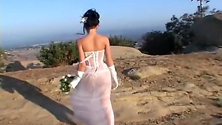 Fresh bride gets fucked by two... In the ass