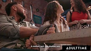ADULT TIME - College Girl Liz Jordan Enjoys RISKY PUBLIC SUCK  FUCK With Older Date At Restaurant!