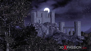 3d dickgirl witch fucks a sexy girl in the dark castle