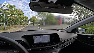 Cheap Squirt Cunt! Towed Outdoors, Extremely Squirted and Jerked off From a Stranger's Car!!!