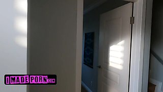 I made porn - Two college girls in sexy lingerie enjoy lucky stud and share his cum - Full video