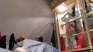 Blonde teen slut fucks pussy with toy