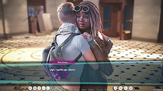 PC gameplay featuring big boobs in an adult visual novel setting