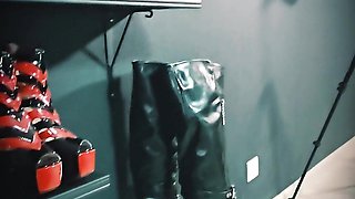 My Dungeon Shoes - Before a Pantyhose Fetish Session - Mistress Julia