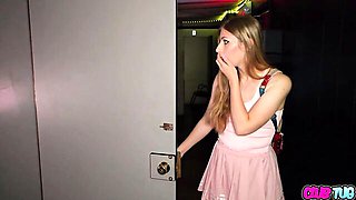 Sexy doll in stockings Winter Flynn gives a very nice handjob