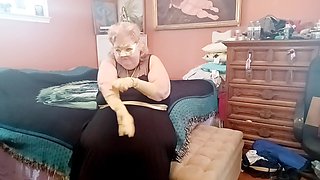 Satin Gold Gloves Fetish Play BBW Style