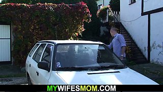 Wife finds her old mother and husband fucking