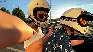 Busty Czech amateur fucks outdoor in public