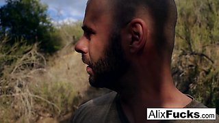 Alix Lynx : Alix and Sarah fuck a satanic monster from the hills