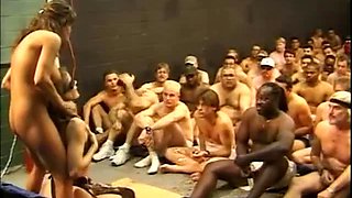 Bukkake for Beautiful Blindfolded Blonde