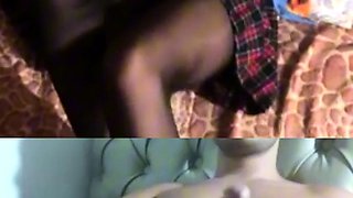 Sexy teen in stockings gets naked on chat
