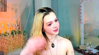 AMATEUR BIGTIT BLONDE TEEN MASTURBATES IN STALKINGS
