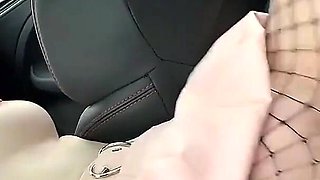 Young French Blonde Gets Fucked in the Car, in Front of Her Boyfriend