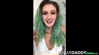 Amateur Teen Desiree Gives Blowjob and Takes Facial Cumshot