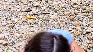 Hot Horny Teacher sucks a Stranger on the beach