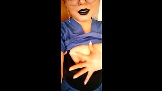 Busty Nurse Walks in the Hospital Showing Her Tits