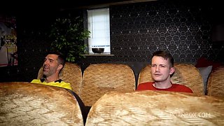 Blond Threesome sex Watching A Moive