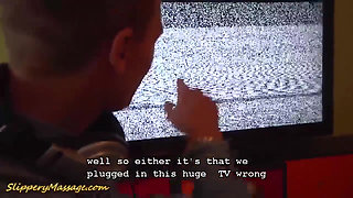 Cute skinny flexible teen gives a slippery nuru sex massage