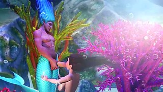 Big tits 3d babe fucking with sea monsters