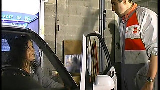 Double Penetration and Sperm Shower in the Garage!