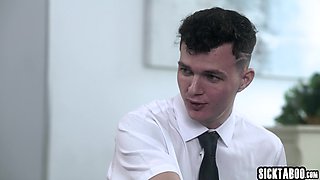 Big breast mom fucks two religious guys